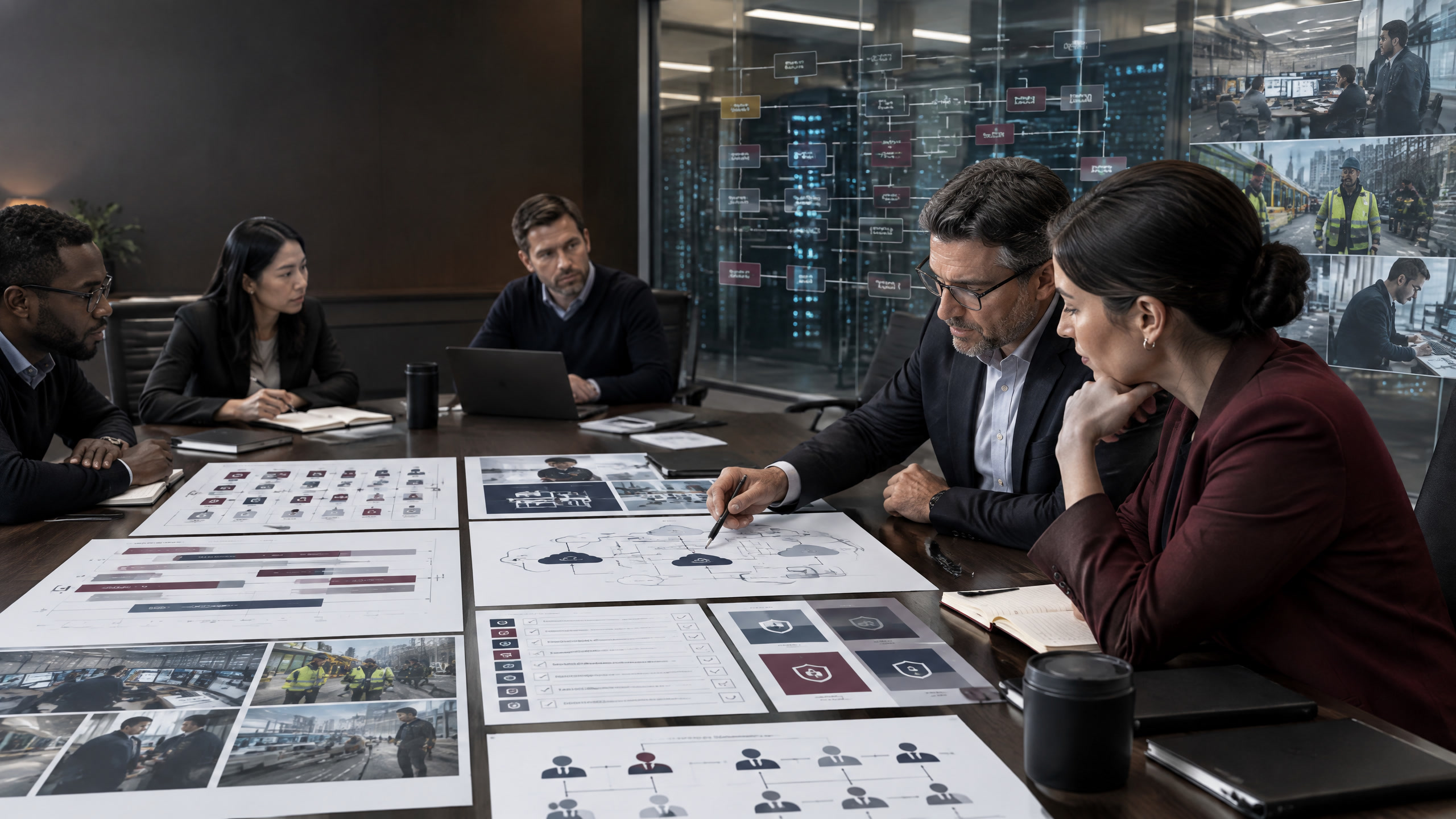 Acquisition integration workshop with capability maps and management teams
